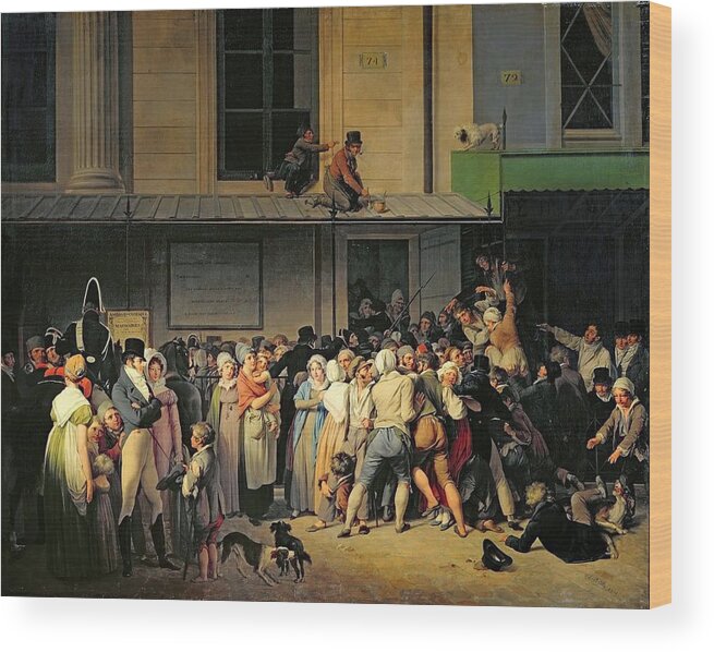 Louis Leopold Boilly Wood Print featuring the painting The Entrance to the Theatre by MotionAge Designs