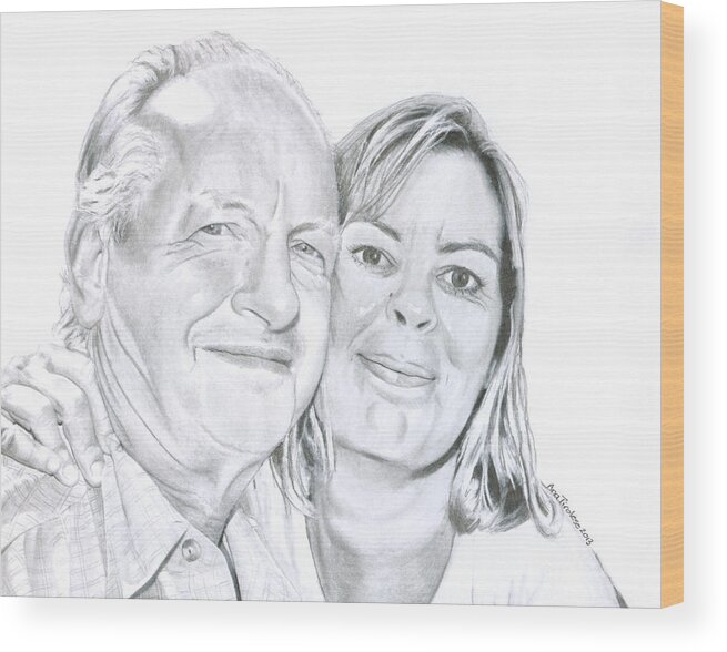 Couple Wood Print featuring the drawing The Happy Couple by Ana Tirolese