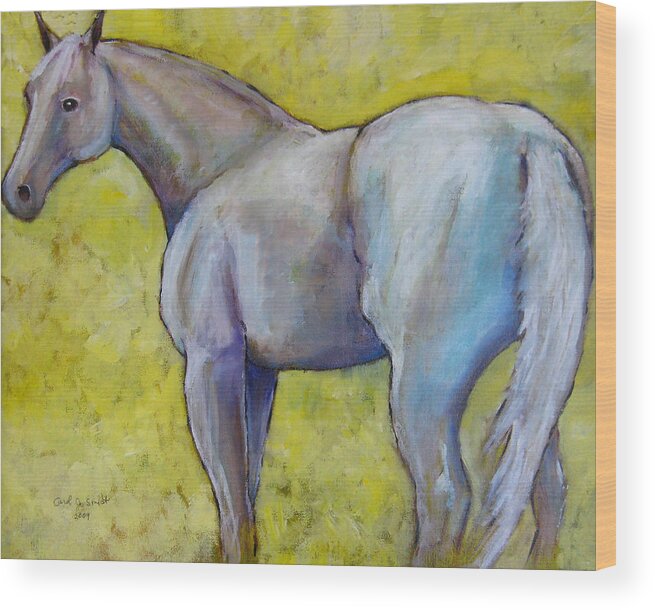 Horse Wood Print featuring the painting The Pale Horse by Carol Jo Smidt