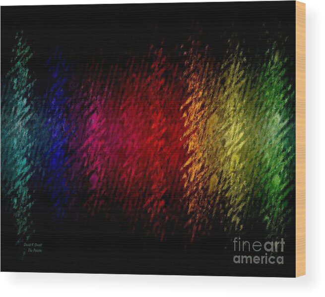 Abstract Wood Print featuring the painting The Palette by David K Small