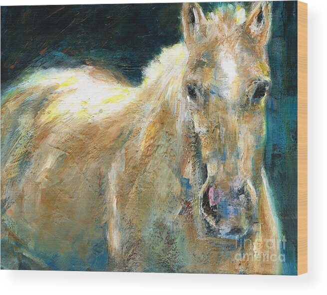 Horses Wood Print featuring the painting The Palomino by Frances Marino
