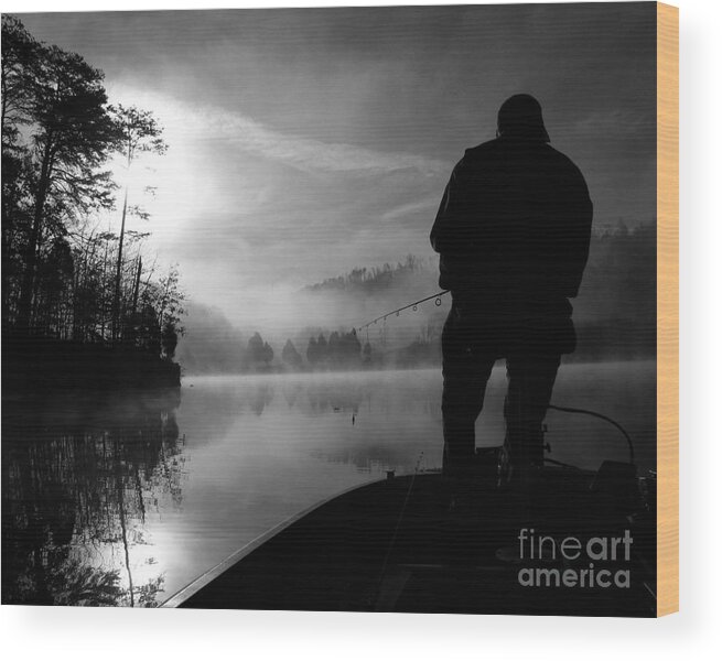 Fishing Wood Print featuring the photograph The Predator by Douglas Stucky