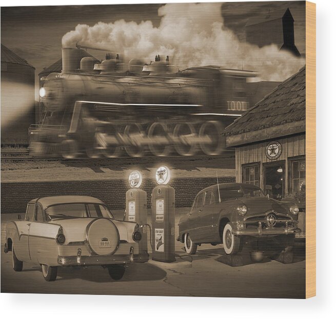 Transportation Wood Print featuring the photograph The Pumps 2 by Mike McGlothlen