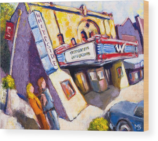 Whiteside Theatre Wood Print featuring the painting The Whiteside Theatre by Mike Bergen