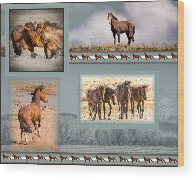 Horses Wood Print featuring the photograph The Wild Horses of Nevada by Janis Knight