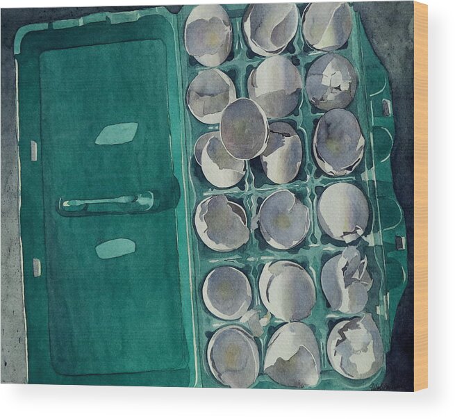 Egg Wood Print featuring the painting They Asked Me For Omelettes by Jeffrey S Perrine
