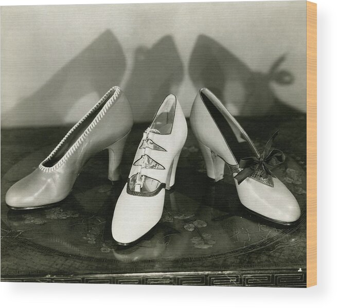 Nobody Wood Print featuring the photograph Three High Heeled Shoes by Edward Steichen