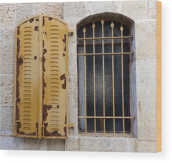 Yellow Window Wood Print featuring the photograph Weathering the coming storms by Rita Adams