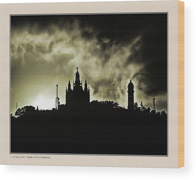 Barcelona Wood Print featuring the photograph Tividabo. Dramatic Sunset by Pedro L Gili