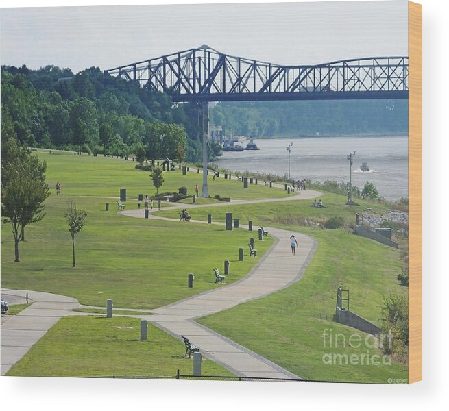 River Wood Print featuring the photograph Tom Lee Park Memphis Riverfront by Lizi Beard-Ward
