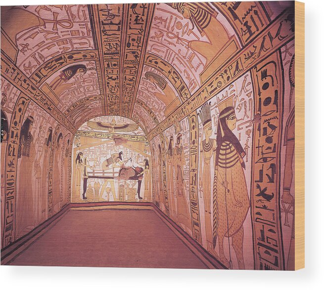 Afterlife Wood Print featuring the photograph Tomb Of Nektamun, Thebes, Egypt by Brian Brake