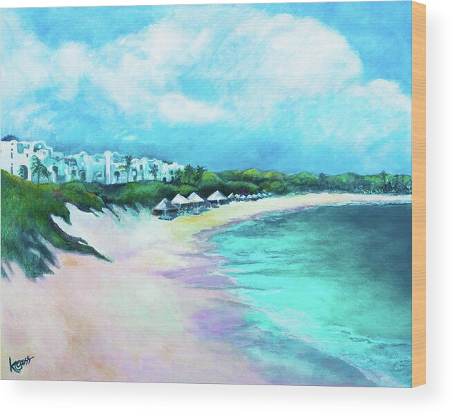 Anguilla Wood Print featuring the painting Tranquility Anguilla by Kandy Cross