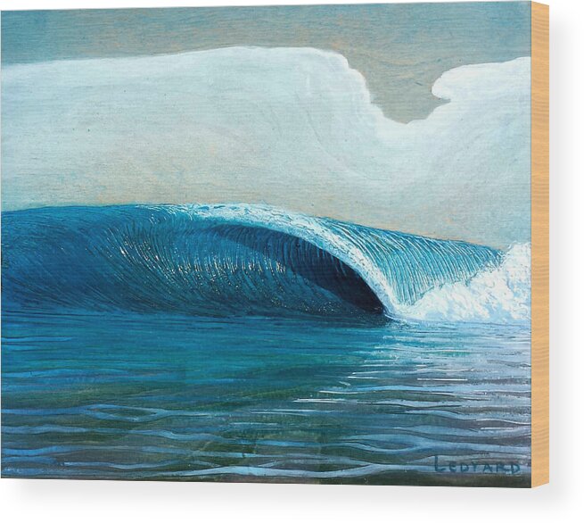 Seascape. Wave Wood Print featuring the painting Transparent Sea by Nathan Ledyard