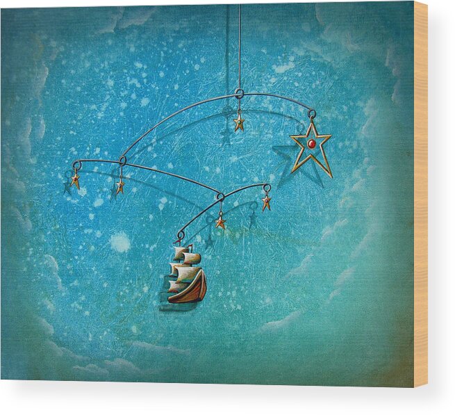 Boat Wood Print featuring the painting Treasure Hunter by Cindy Thornton