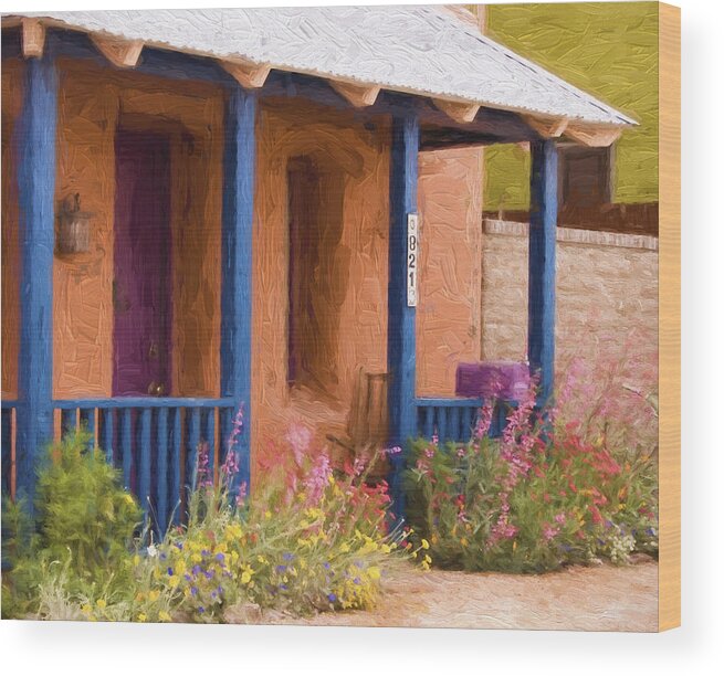 Arizona Wood Print featuring the photograph Tucson 821 Barrio Painterly Effect by Carol Leigh
