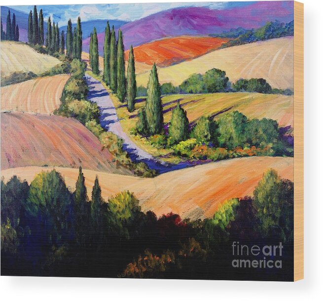 Tuscany Wood Print featuring the painting Tuscan Trail by Michael Swanson