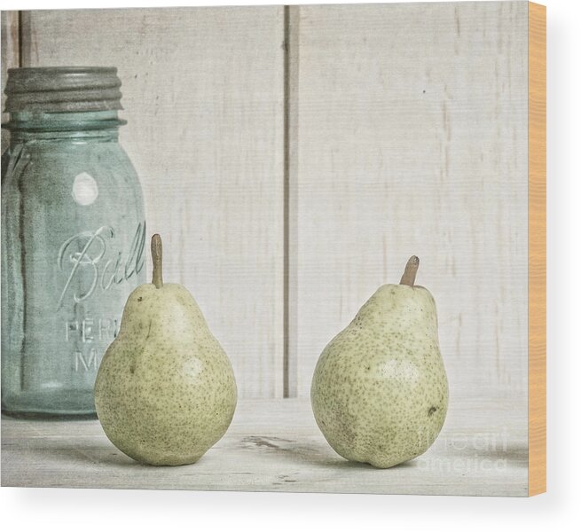 Pear Wood Print featuring the photograph Two Pear Still Life by Edward Fielding