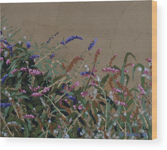 Flowering Butterfly Bush Wood Print featuring the painting Tyler by Leah Tomaino