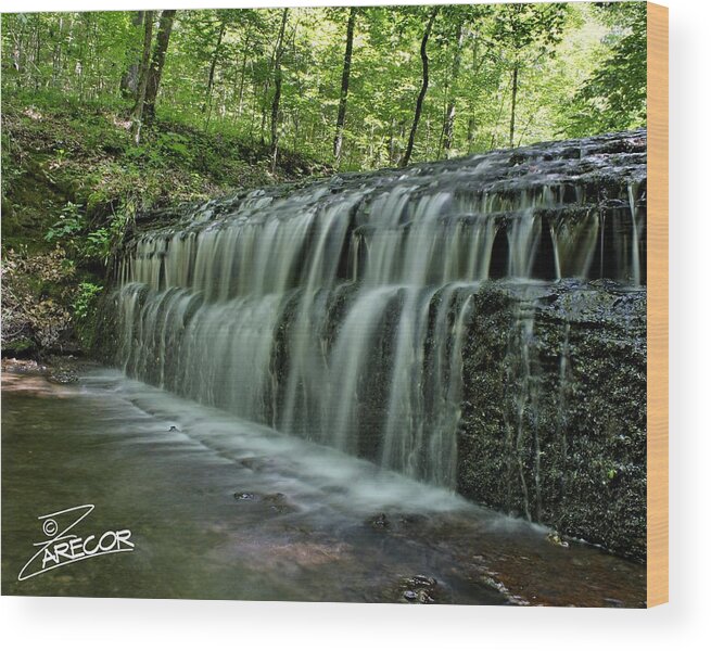 Fall Wood Print featuring the photograph Upper Falls at Stillhouse Hollow by David Zarecor