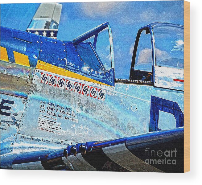 Diane Berry Wood Print featuring the photograph US Army P51D by Diane E Berry