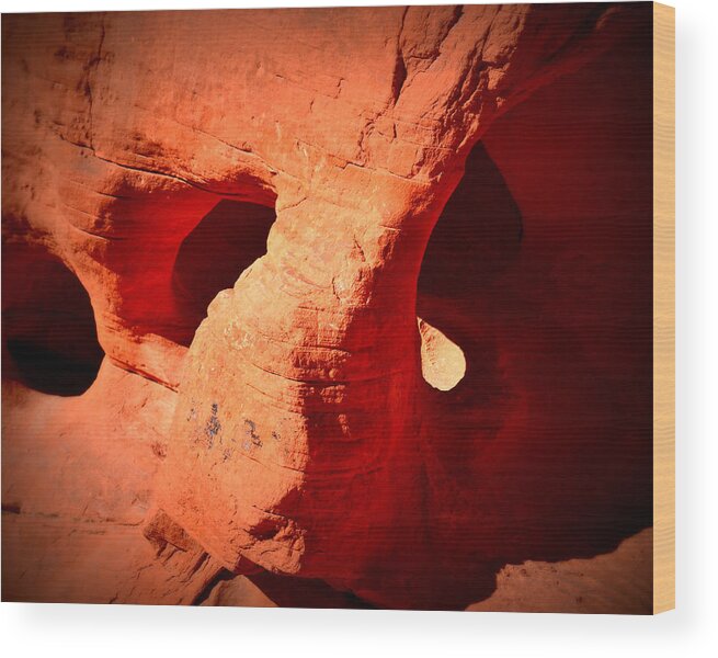 Valley Of Fire Wood Print featuring the photograph Valley of Fire Nevada Desert Beehives by Katy Hawk