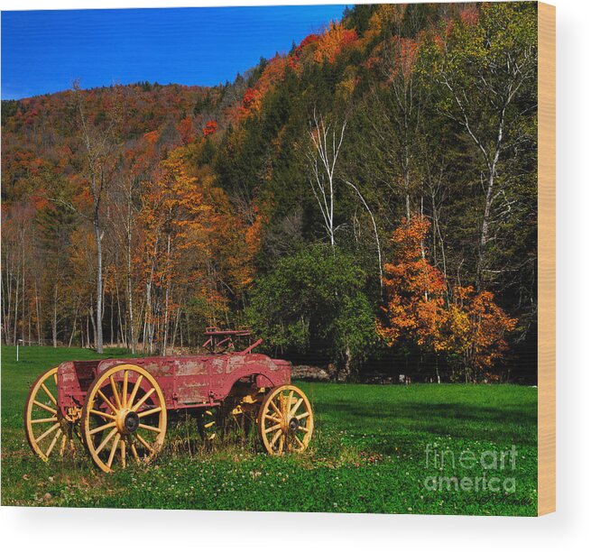 Wagon Wood Print featuring the photograph Vermont Wagon by Sue Karski