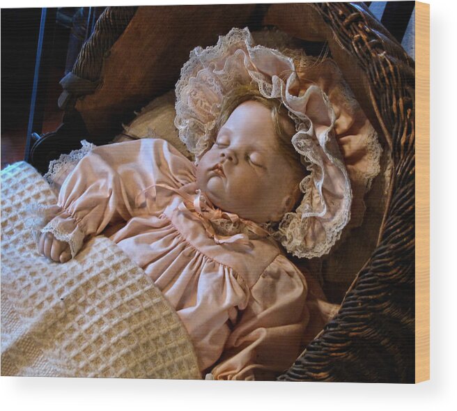 Doll Wood Print featuring the photograph Vintage Doll by Helaine Cummins