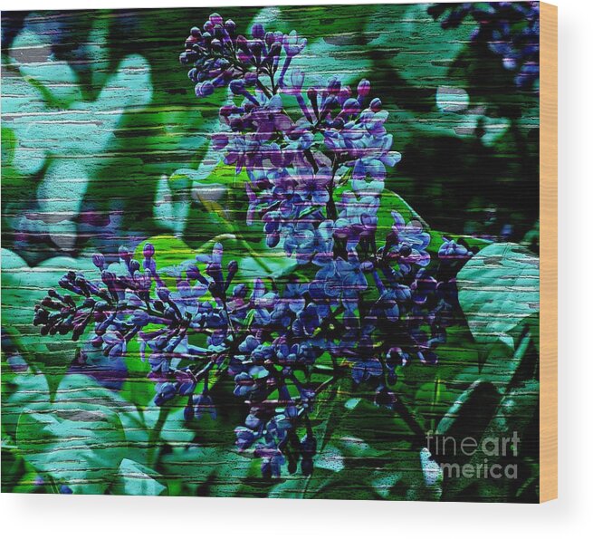 Judy Palkimas Art Wood Print featuring the photograph Vintage Textured Painted Lilac by Judy Palkimas