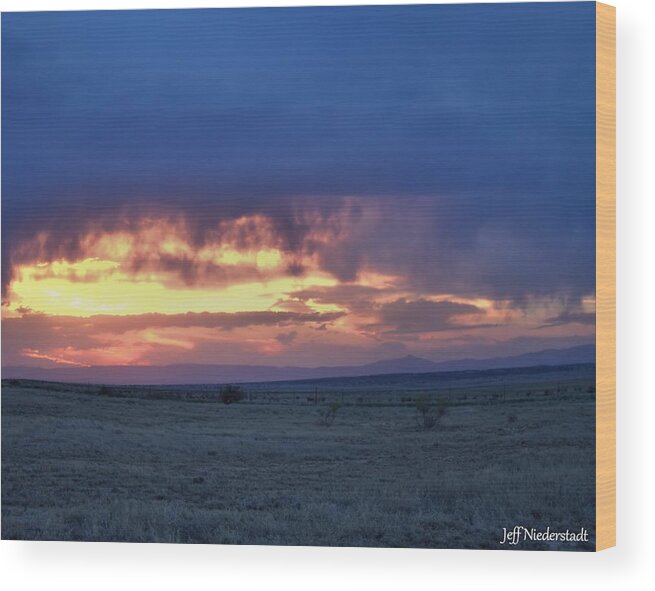 Clouds Wood Print featuring the photograph Virga sunset by Jeff Niederstadt
