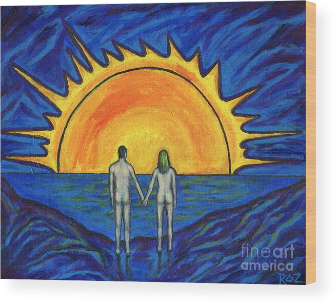 Love Wood Print featuring the painting Waiting for the Sun by Classic Visions Gallery