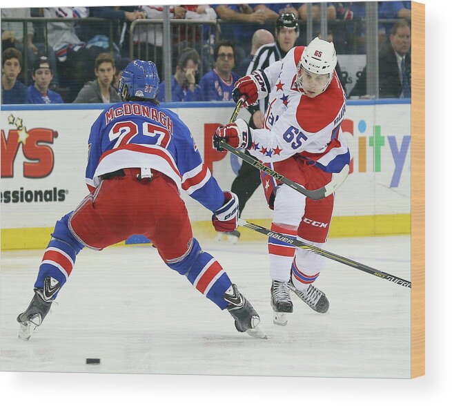 Playoffs Wood Print featuring the photograph Washington Capitals V New York Rangers by Bruce Bennett