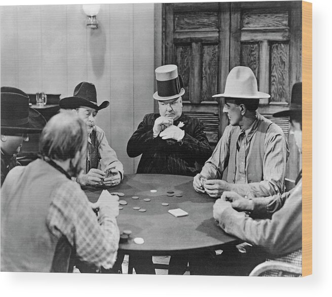 1930s Wood Print featuring the photograph W.C. Fields Playing Poker by Underwood Archives