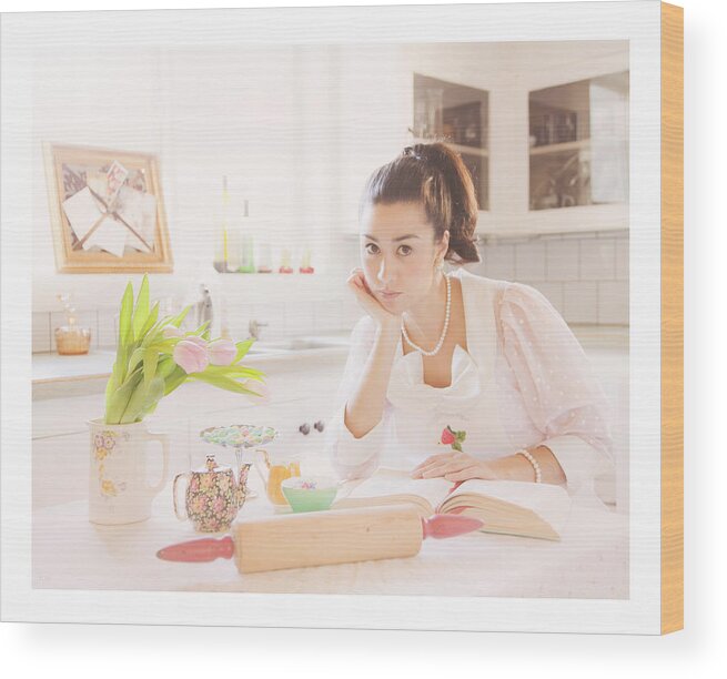 Fifties Kitchen Wood Print featuring the photograph Her Perfect Little Life by Theresa Tahara