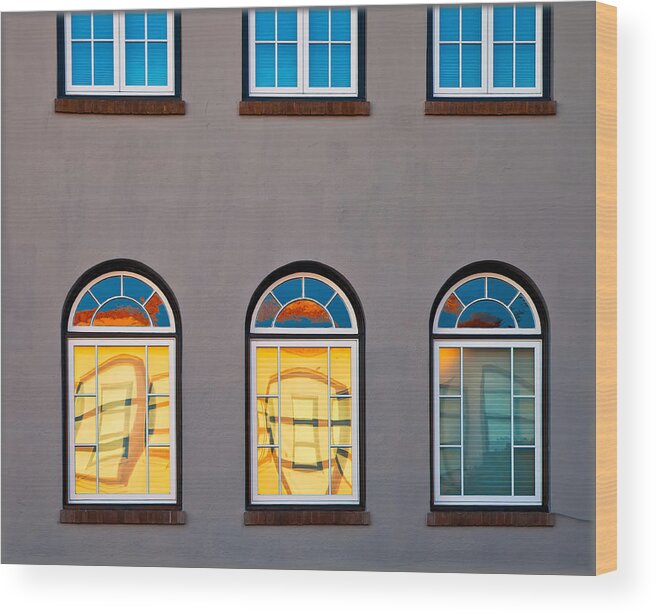 City Wood Print featuring the photograph Windows by Jonathan Nguyen