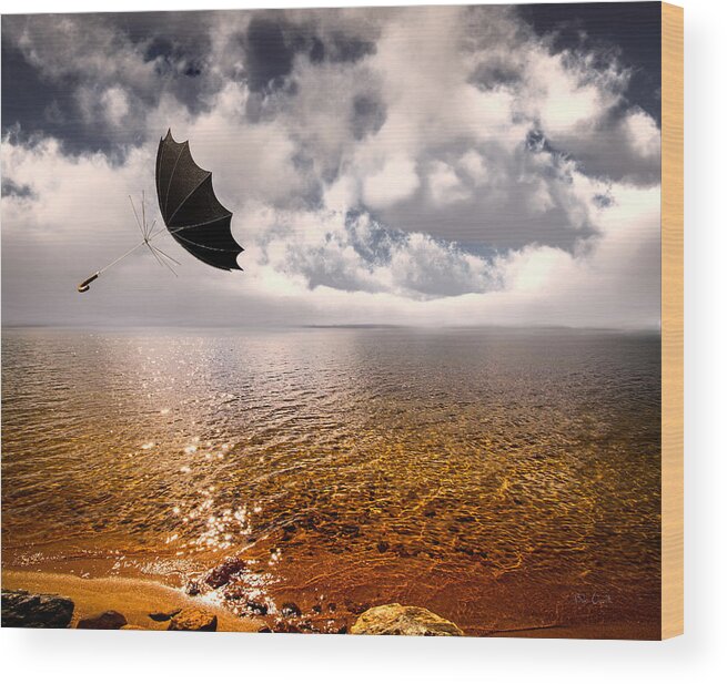 Umbrella Wood Print featuring the photograph Windy by Bob Orsillo