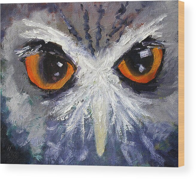 Owl Wood Print featuring the painting Wisdom by Nancy Merkle