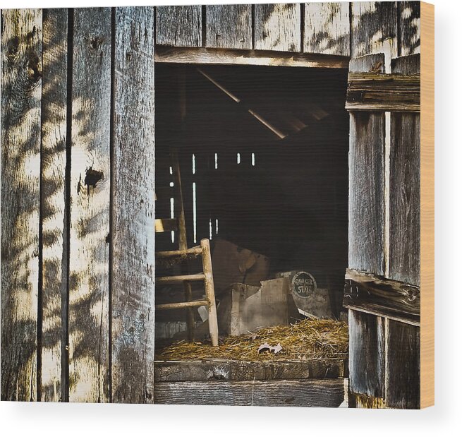 Wooden Chair In Loft 2tda Wood Print featuring the photograph Wooden Chair in Loft 2tda by Greg Jackson