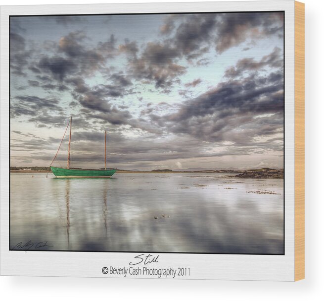 Green Wood Print featuring the photograph Still - Green Boat by B Cash