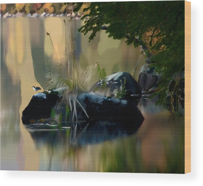 Lake Wood Print featuring the digital art Lake at Groton VT #1 by Jim Proctor