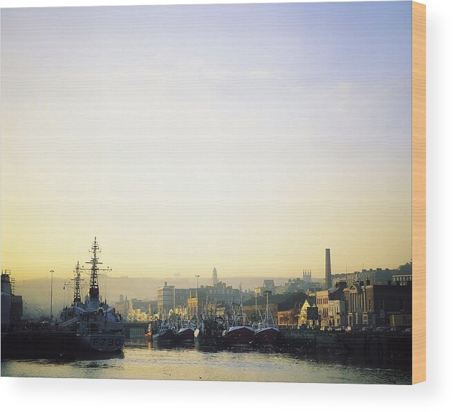 Boat Wood Print featuring the photograph River Lee, Cork, Co Cork, Ireland #1 by The Irish Image Collection 