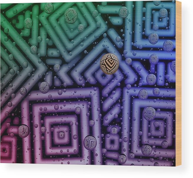 Abstract Wood Print featuring the photograph Azteca 1 by Mark Fuller