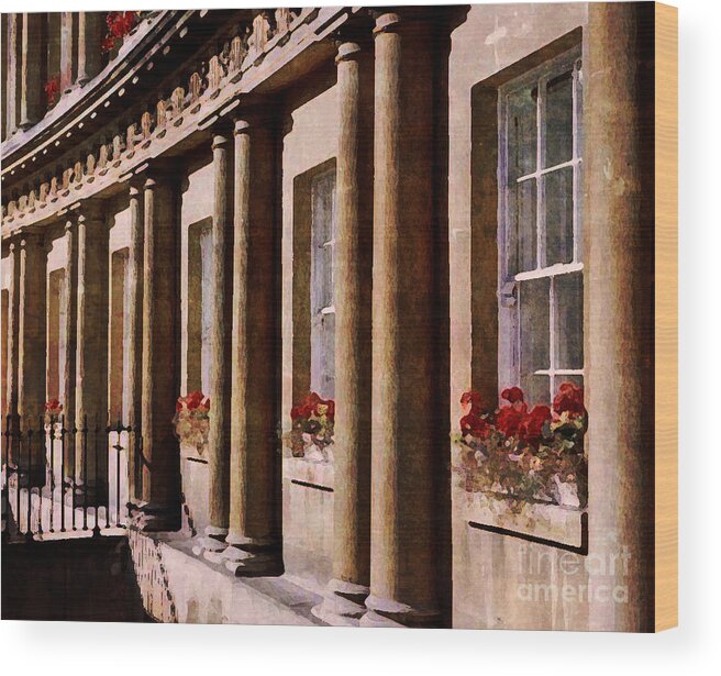 England Wood Print featuring the photograph Bath Royal Crescent by Deborah Smith