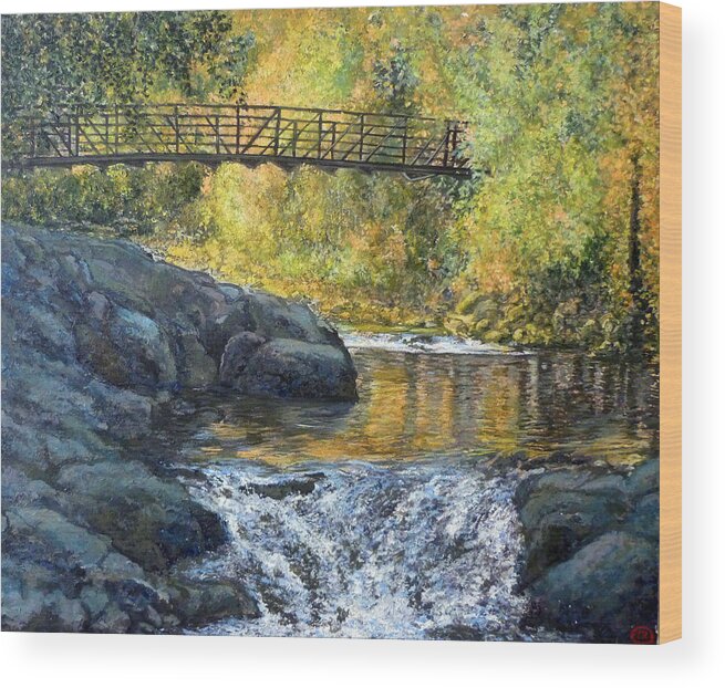 Boulder Wood Print featuring the painting Boulder Creek by Tom Roderick