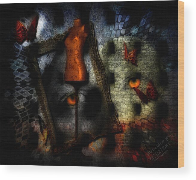 Dream Wood Print featuring the digital art Brickwall Dreams by Mimulux Patricia No
