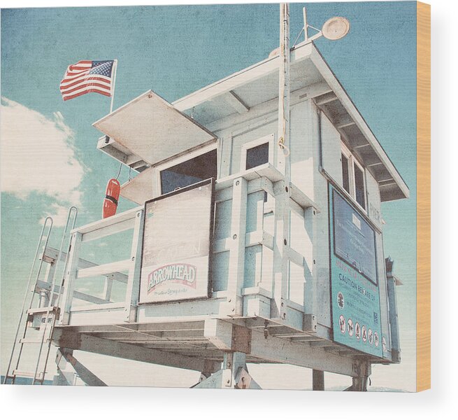 Lifeguard Cabin Wood Print featuring the photograph The cabin by Nastasia Cook