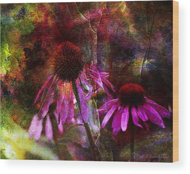 J Larry Walker Wood Print featuring the photograph Cone Flower Beauties by J Larry Walker