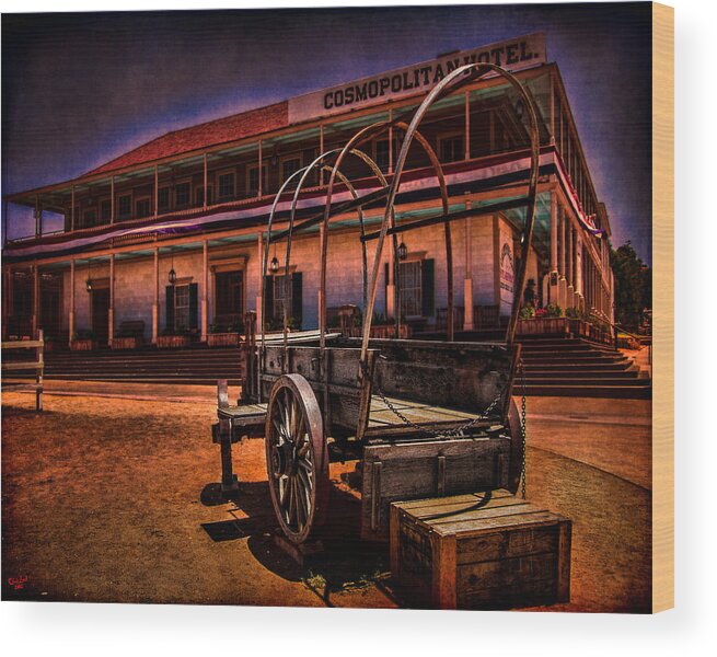 Western Wood Print featuring the photograph Cosmopolitan Hotel by Chris Lord