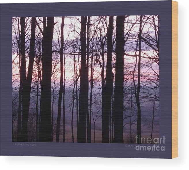 Landscape Wood Print featuring the photograph Early Morning Hues by Patricia Overmoyer