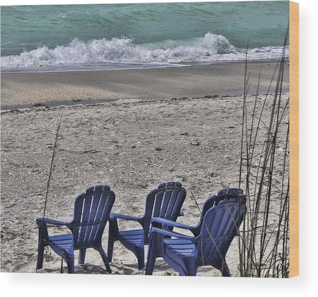 Vacation Wood Print featuring the photograph Empty Chairs by Sandy Poore