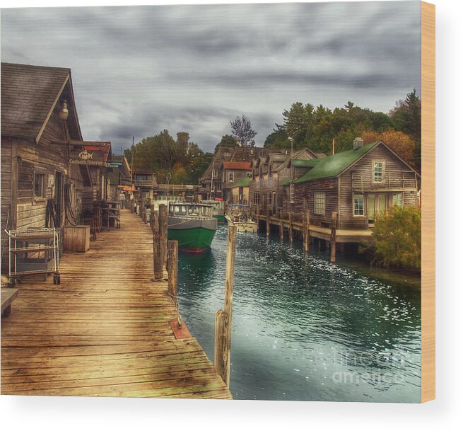 Dock Wood Print featuring the photograph Fish Town by Terry Doyle